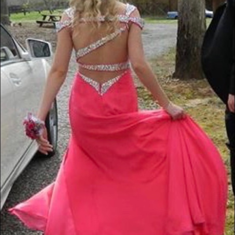 Hot Pink 1/2 Prom Dress